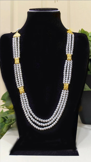 WHITE PEARL GOLD PLATED NECKLACE
