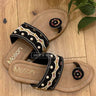 BLACK WITH WHITE PEARL EMBROIDERED JUTTI - House of Nepal