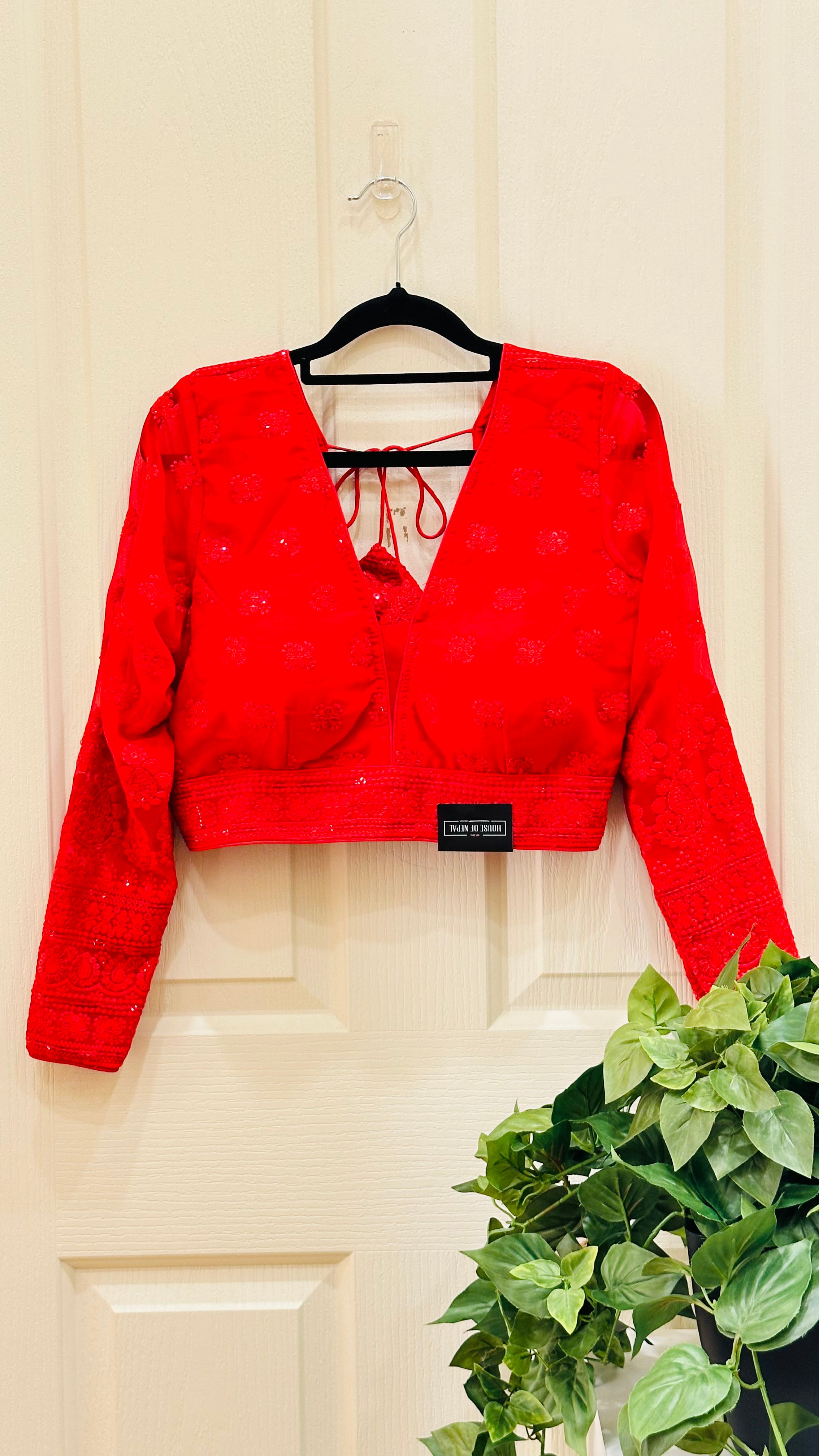 Full Sleeve Red Boutique Blouse Blossom