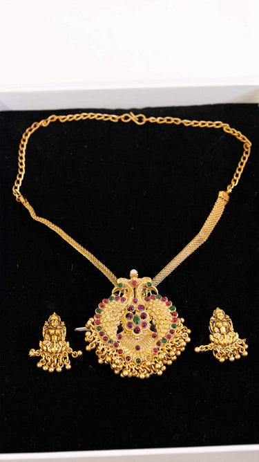 Choker Temple Necklace with Earrings Kashi
