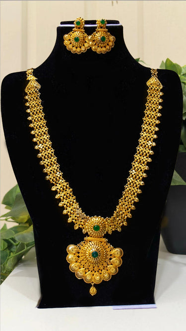 Gold Imitation Rani Haar With Earrings