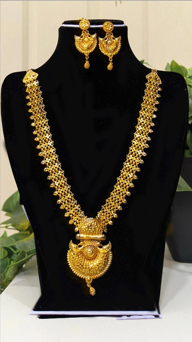 Gold Imitation Rani Haar With Earrings