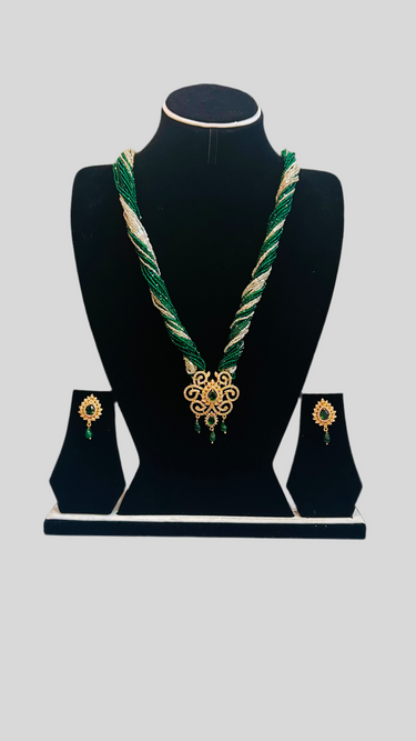 Chiffon pote with Hydro Crystal American Diamond Pendent Piya