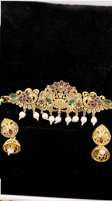 Choker Temple Necklace with Earrings Divya
