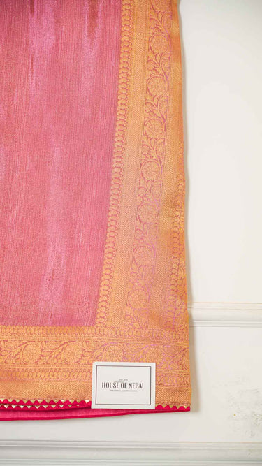 Contrast Border Kanjivaram Saree with Embroidered Blouse