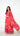 Rani Pink V Neck Kurta Suit with Floral Shawl