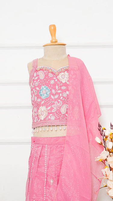 Floral Threadwork Kids Indo Western Suit