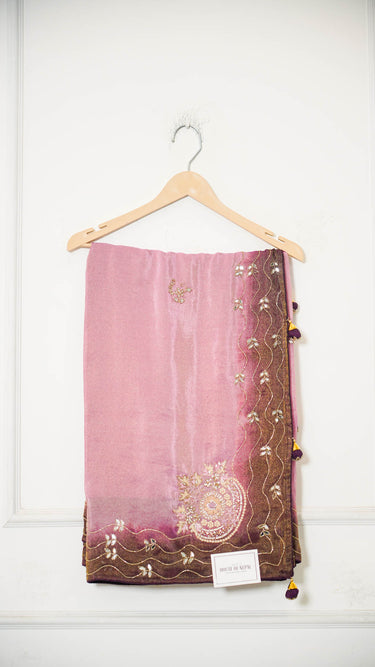 Contrast Dola Silk Handwork Saree