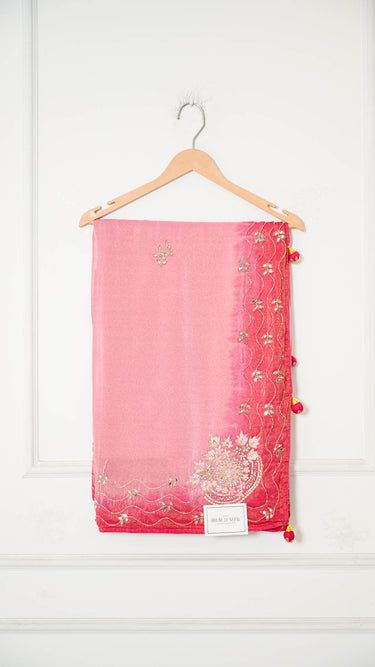 Contrast Dola Silk Handwork Saree