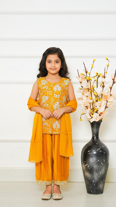 Floral Threadwork Kurti Patiala Suit