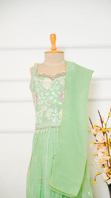 Floral Threadwork Kids Indo Western Suit