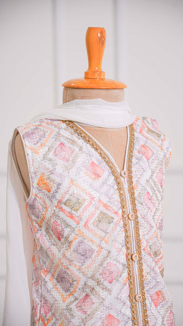 Georgette Kurta Salwar Suit in White