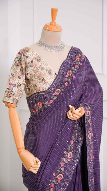 Sequinwork Crepe Saree