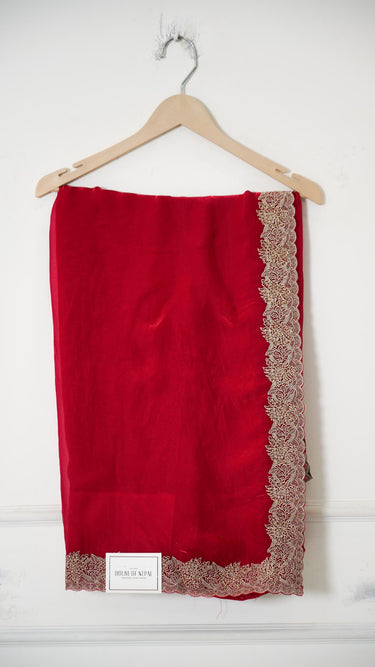Fendi Silk Saree with Zari Border