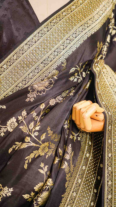 Silk Saree with Hand Embroidered Border