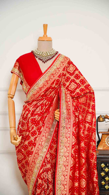 Khaddi Saree with Stone Border