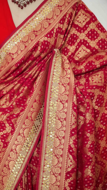 Khaddi Saree with Stone Border