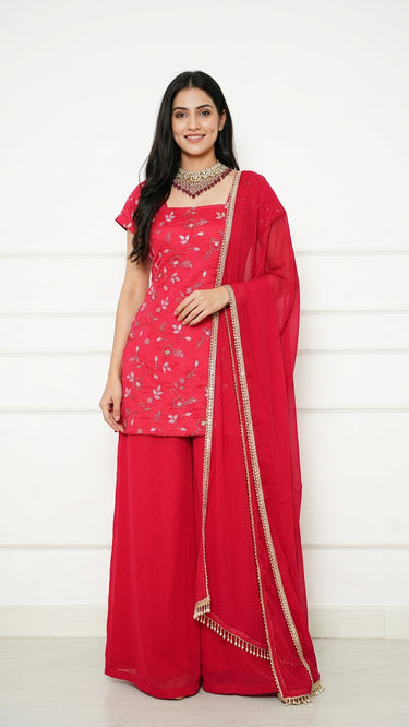 Vichitra Silk Rainbow Sequin 90s Kurti Suit