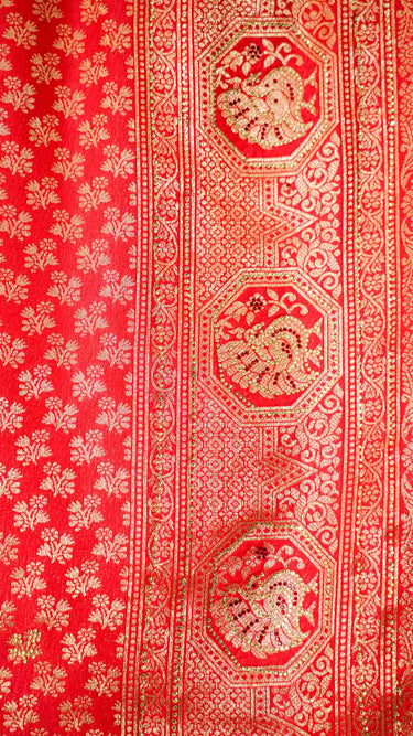 Red Butti Silk Saree