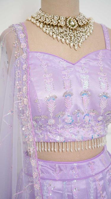 Lavender Handwork Corset Mermaid Lehenga
