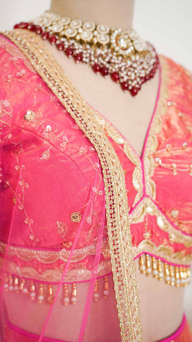 Fendi Handwork Lehenga with Intricate Details in Pink