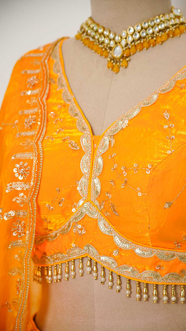 Fendi Handwork Lehenga with Intricate Details in Yellow