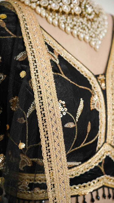 Black Fendi Handwork Lehenga