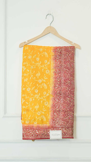 Handwork Dola Silk Contrast Saree Meera