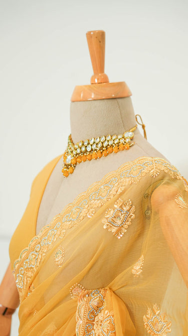 Wrinkle Chiffon Saree Uma