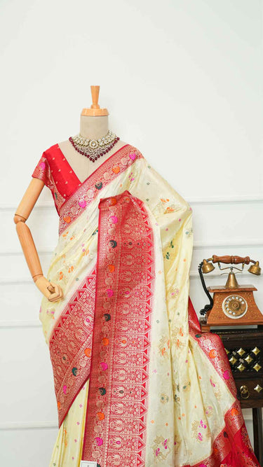 Contrast Dola Silk Dual Color Saree
