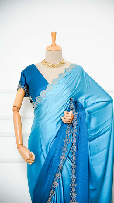 Shaded Satin Silk Stonework Saree