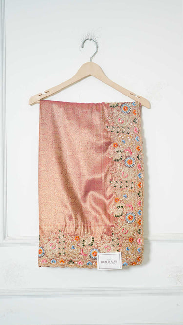 Silk Multicolor Zari Embroidered Saree