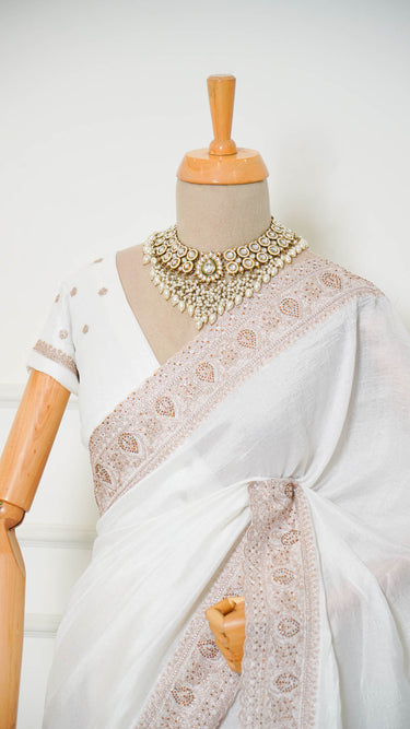 Vichitra Silk Saree with Zari Border