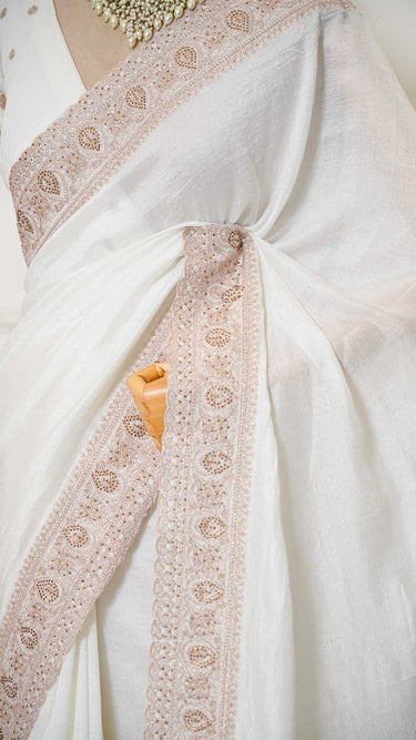Vichitra Silk Saree with Zari Border