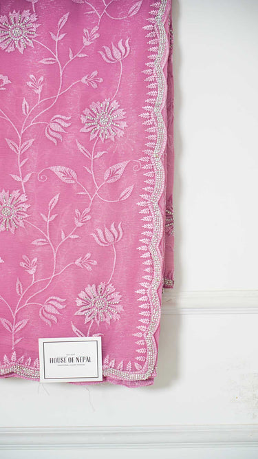 Chiffon Saree with Resham and Stone Embroidery