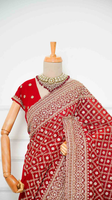 Georgette Zari Jaal Saree with Embroidery
