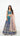 Navy Ombre Position Print Lehenga with Contrast Peach Shawl