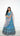 Royal Blue Position Print Multicolor Haldi Mehendi Lehenga