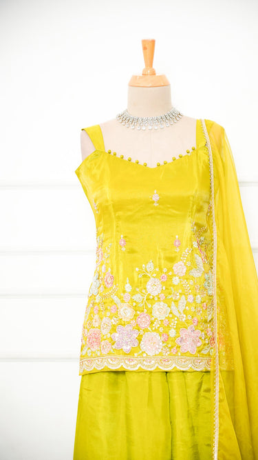 Mehendi Green Buttiwork Sarara Suit