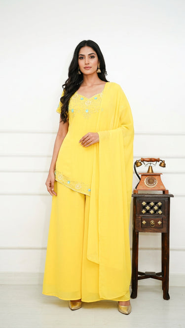 Handembroidered Asymmetrical 90s Sarara Suit