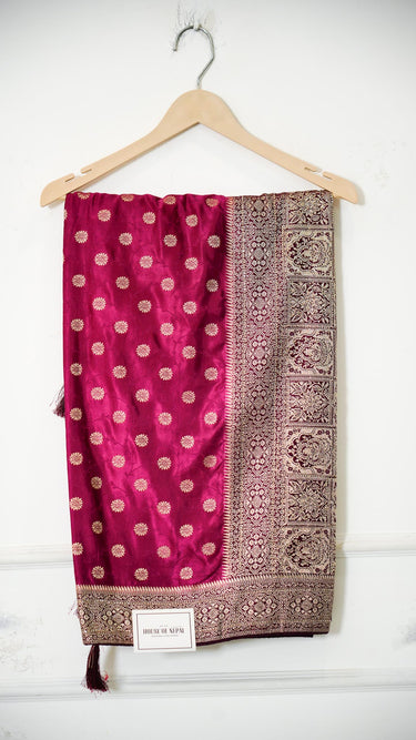 Jacquard Silk Saree with Contrast Border