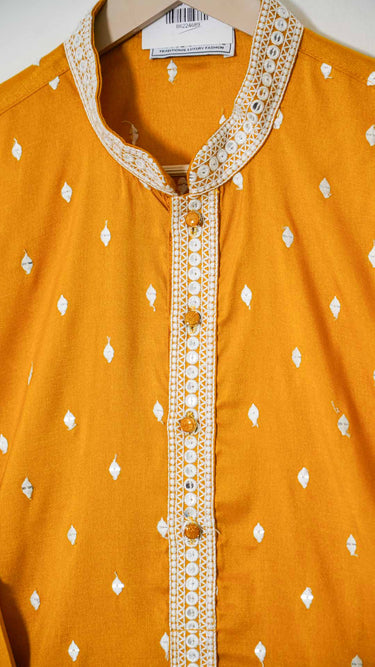 Silk Mens Kurta with Butti Embroidery
