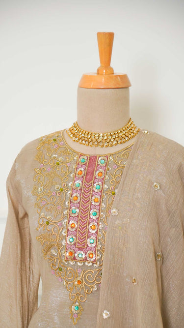 Multi Sequin Zari Embroidered Kurti Suit