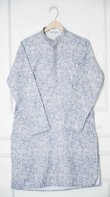 Mens Kurta with Paisley Jaal Embroidery