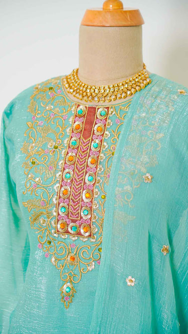 Multi Sequin Zari Embroidered Kurti Suit