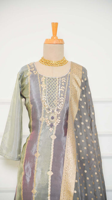 Midnight Purple Pearl Embroidered Kurti Suit