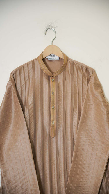 Mens Kurta with Vertical Embossed Pattern