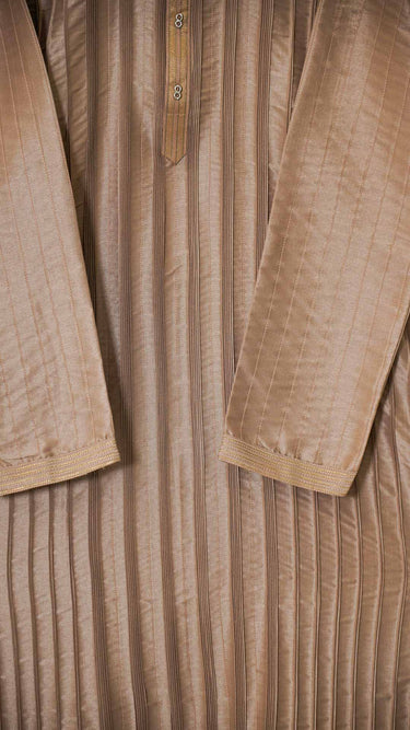 Mens Kurta with Vertical Embossed Pattern