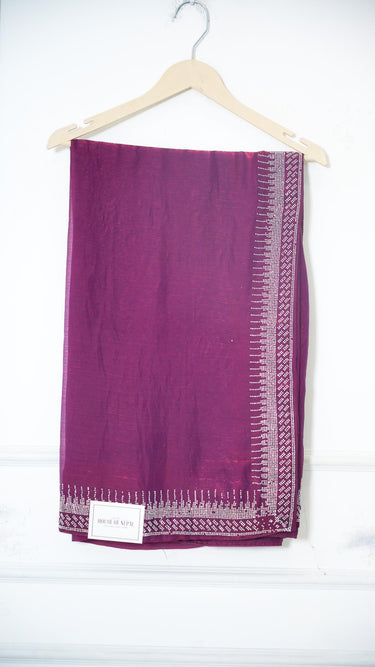 Shine Chiffon Saree with Swarovski Border