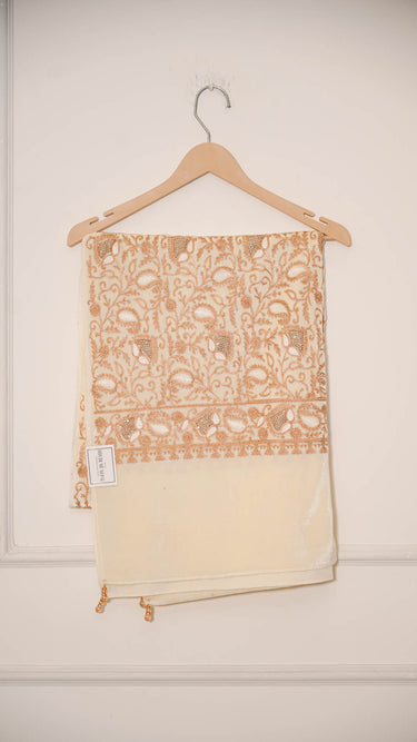 Paisley Thread Embroidered Shawl with Swarovski